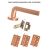 Two Pack Forme Milly Designer Lever on Round Rose Urban Satin Copper Combo Handle Pack