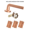 Four Pack Forme Milly Designer Lever on Round Rose Urban Satin Copper Combo Handle Pack