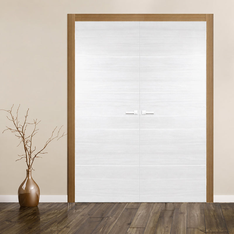 Thruframe Double Fire Door Frame Kit in Oak Veneer - Suits Double Fire Doors