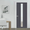 Cornwall 1 Pane 2 Panel Solid Wood Internal Door UK Made DD6404SG Frosted Glass - Eco-Urban - Colour Options