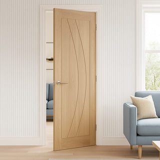 Image: Girona Oak Flush Internal Door - Prefinished