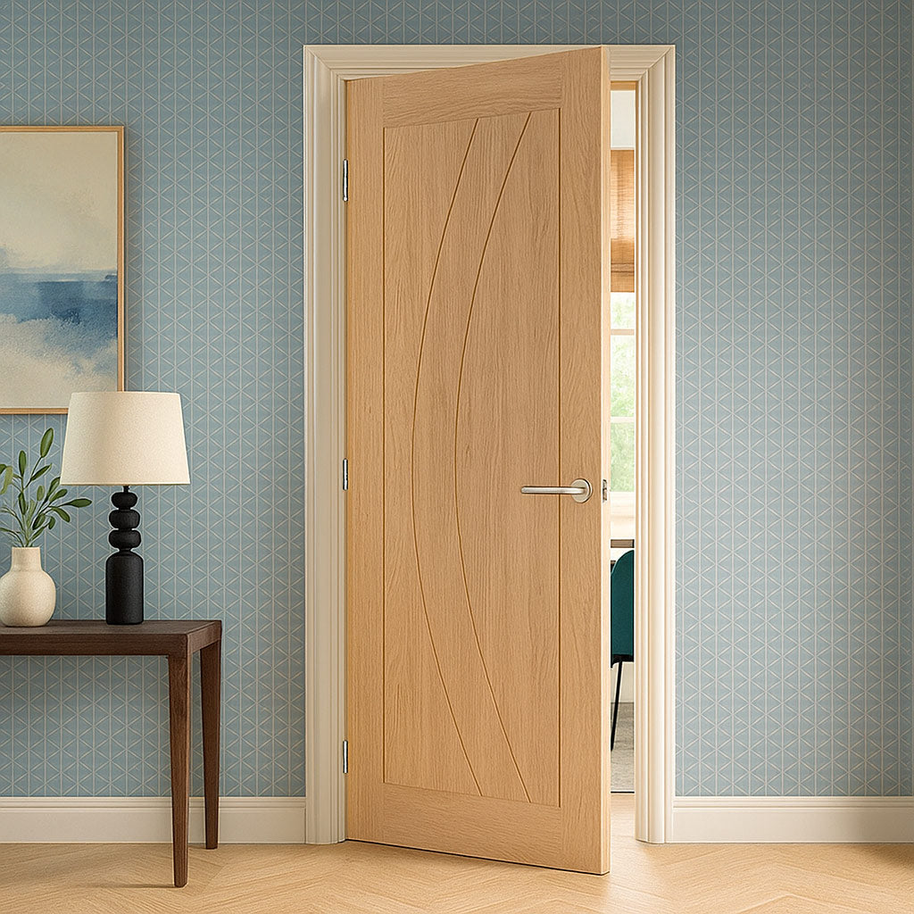 Girona Oak Flush Internal Door - 1/2 Hour Fire Rated - Prefinished