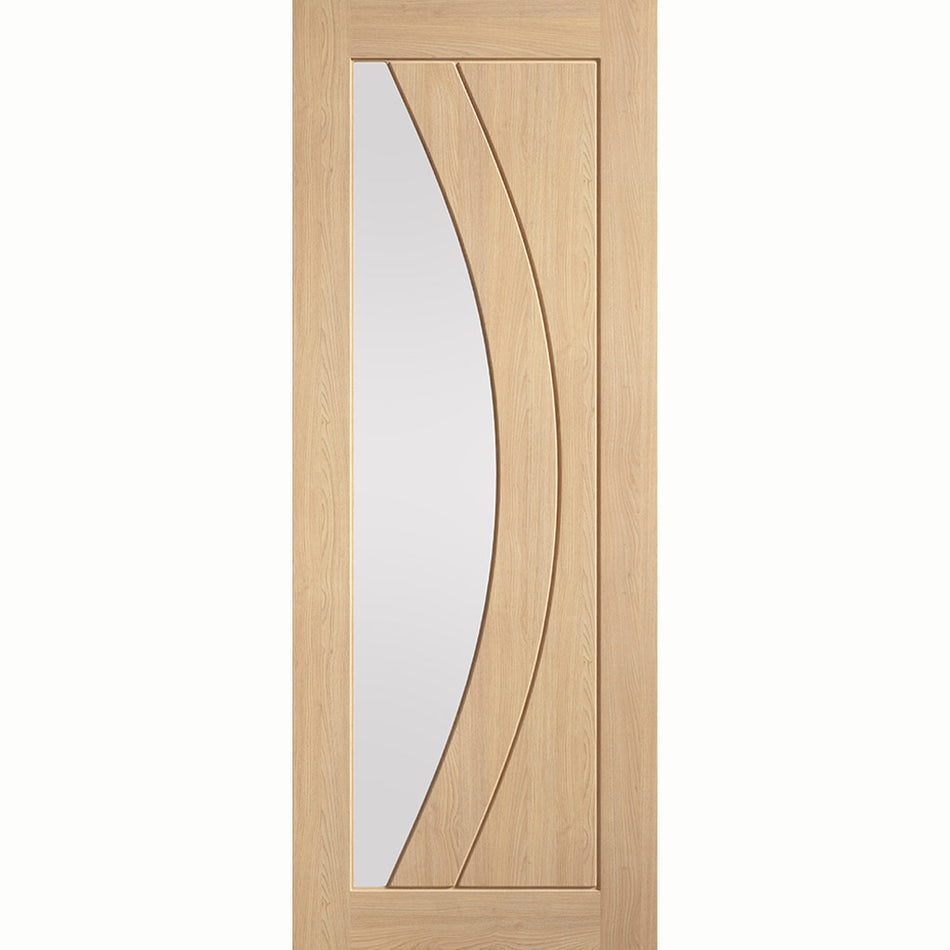 Girona Oak Internal Door - Clear Glass - Prefinished