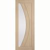 Girona Oak Internal Door - Clear Glass - Unfinished