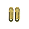 Burbank 120mm Sliding Door Oval Flush Pulls Pair and Single Finger Pull - Polished Gold Finish