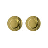 One Pair of Anniston 50mm Sliding Door Round Flush Pulls - Polished Gold Finish