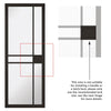 SpaceEasi Top Mounted Black Folding Track & Double Door  - Greenwich Black Painted Door - Clear Glass - Prefinished