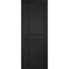 Sliding Top Mounted Black Folding Track & Double Door - Greenwich Panel Black Painted Internal Door - Prefinished