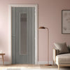 J B Kind Laminates Aria Grey Glazed Internal Door - Clear Glass - Prefinished