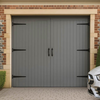 Image: FL&B Traditional Pine Garage Door Pair - Unfinished