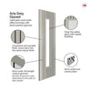 J B Kind Laminates Aria Grey Glazed Internal Internal Door Pair - Clear Glass - Prefinished