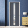 Cornwall 1 Pane 2 Panel Solid Wood Internal Door UK Made DD6404G Clear Glass - Eco-Urban - Colour Options