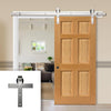 Single Sliding Door & Stainless Steel Barn Track - Grizedale Oak Door - Prefinished