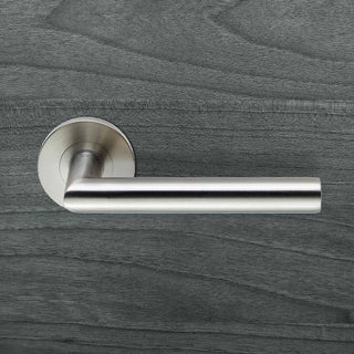 Image: Outlet - 19mm Grade 4 Mitred Safety Lever Handles on Round Rose - Anti Bacterial