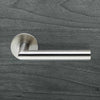 Outlet - 19mm Grade 4 Mitred Safety Lever Handles on Round Rose - Anti Bacterial
