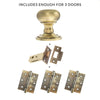 Three Pack Harrogate Mushroom Old English Mortice Knob Antique Brass Combo Handle Pack