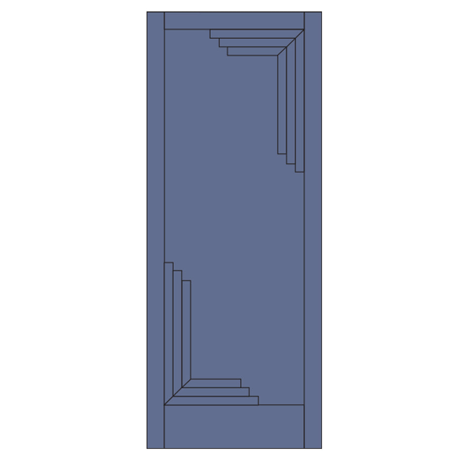 Urban Deco® Solid Wood Internal Door UK Made - Heather Blue Premium Primed - Bespoke Sizes