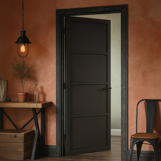 Image: Friendly Value - Industrial Door Primed Door - Black Primed
