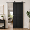 Top Mounted Black Sliding Track & Door - Industrial City Black Panel Internal Door - Prefinished