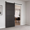 Top Mounted Black Sliding Track & Door - Value Industrial Primed Door - Black Primed