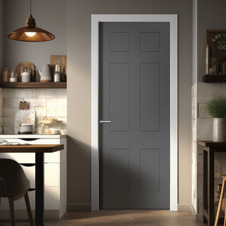 Image: V-Line® Grooved Flush Door V079 - Premium Primed - Six Colour Options