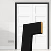 Made to Size Double Interior Black Primed Door Lining Frame and Simple Architrave Set