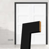 Made to Size Double Interior Black Primed Door Lining Frame and Simple Architrave Set - For 30 Minute Fire Doors