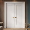 J B Kind White Classic Belton Panel Primed Internal Door Pair