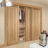 Minimalist Wardrobe Door & Frame Kit - Three Kilburn 3 Panel Oak Doors - Unfinished