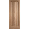 SpaceEasi Top Mounted Black Folding Track & Double Door  - Kilburn 3 Panel Oak Door - Unfinished