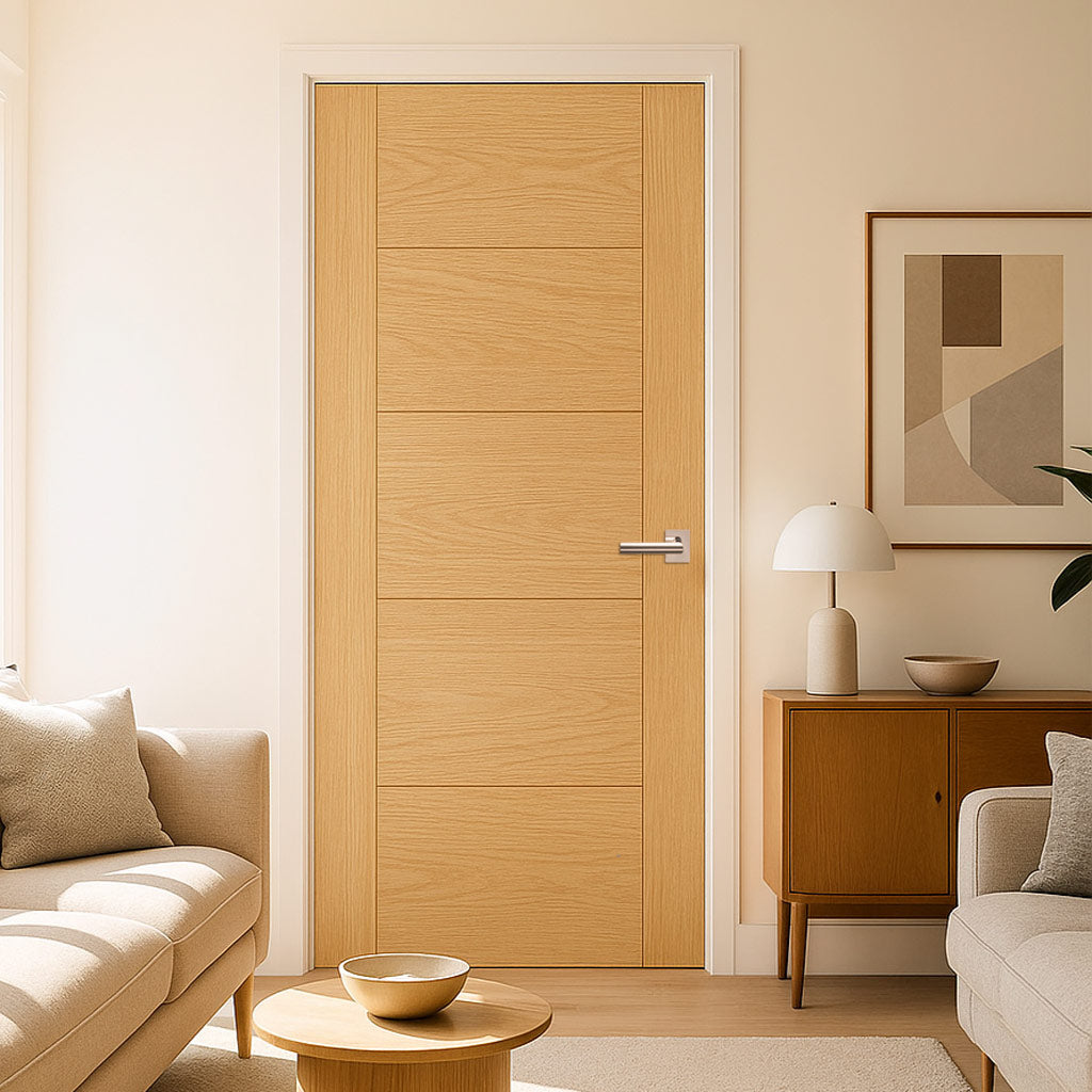 Valdor - Ladder 5 Panel Oak Internal Door - Unfinished