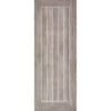 Premium Double Sliding Door & Wall Track - Laminate Mexicano Light Grey Door - Prefinished