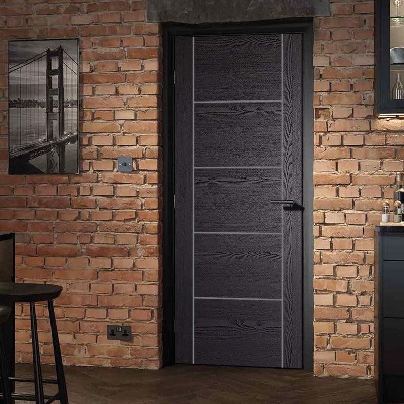 Laminate Vancouver Black Internal Door - 30 Minute Fire Rated - Prefin ...