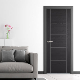 Image: Laminate Vancouver Black Internal Door - Prefinished