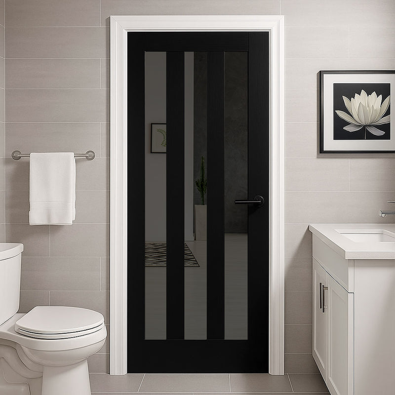 UK Made to Measure - Langley Interior Door - Tinted Glass - Premium Primed - 7 Colour Options