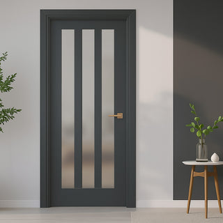 Image: UK Made to Measure - Langley Interior Door - Frosted Glass - Premium Primed - 7 Colour Options