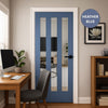 UK Made to Measure - Langley Interior Door - Clear Glass - Premium Primed - 7 Colour Options
