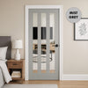 UK Made to Measure - Langley Interior Door - Clear Glass - Premium Primed - 7 Colour Options