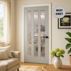 UK Made to Measure - Langley Interior Door - Reeded Glass - Premium Primed - 7 Colour Options