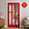 UK Made to Measure - Langley Interior Door - Reeded Glass - Premium Primed - 7 Colour Options