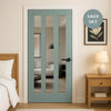 UK Made to Measure - Langley Interior Door - Reeded Glass - Premium Primed - 7 Colour Options