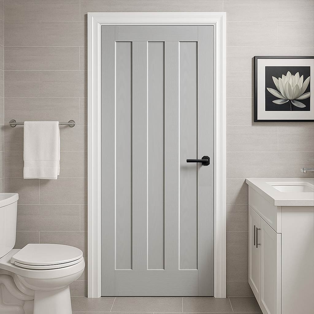 UK Made to Measure - Langley Panel Interior Door - Premium Primed - 7 Colour Options