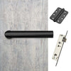 Shelton Door Lever Handle Pack - 3 Radius Cornered Hinges - Matt Black