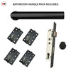 Shelton Bathroom Handle Pack - 4 Square Hinges - Matt Black