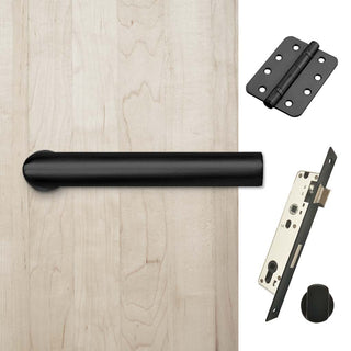 Image: Shelton Bathroom Handle Pack - 4 Radius Cornered Hinges - Matt Black