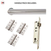 Shelton Door Lever Handle Pack - 3 Square Hinges - Polished Stainless Steel