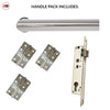 Shelton Door Lever Handle Pack - 3 Square Hinges - Polished Stainless Steel