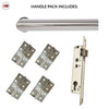 Shelton Door Lever Handle Pack - 4 Square Hinges - Polished Stainless Steel