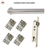 Shelton Door Lever Handle Pack - 4 Square Hinges - Polished Stainless Steel