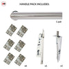 Shelton Double Door Lever Handle Pack - 6 Square Hinges - Polished Stainless Steel